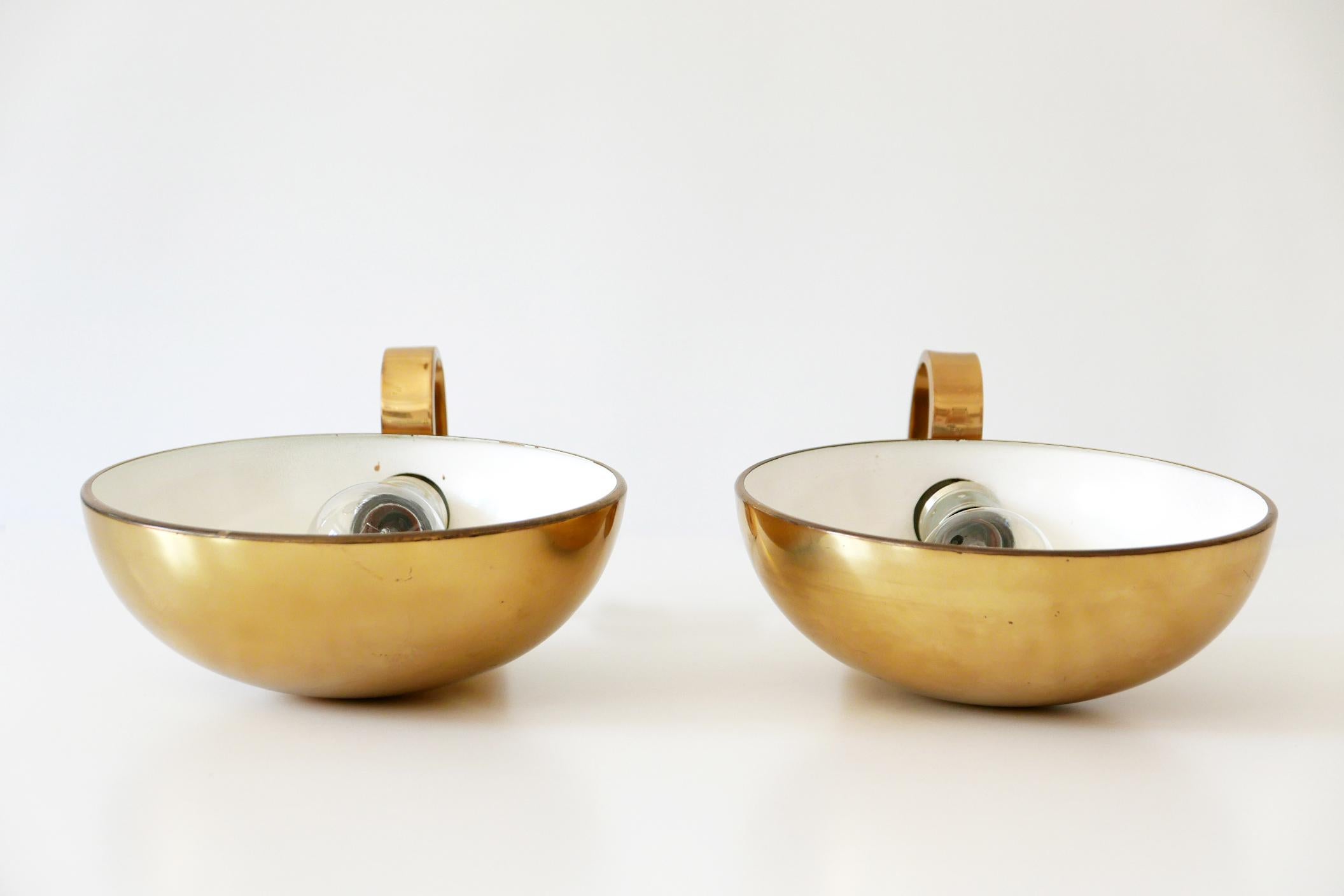 Set of Two Brass Wall Lamps or Sconces by Florian Schulz, 1970s, Germany 7