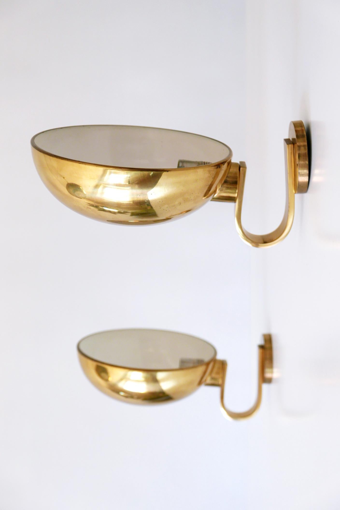 Set of Two Brass Wall Lamps or Sconces by Florian Schulz, 1970s, Germany 8