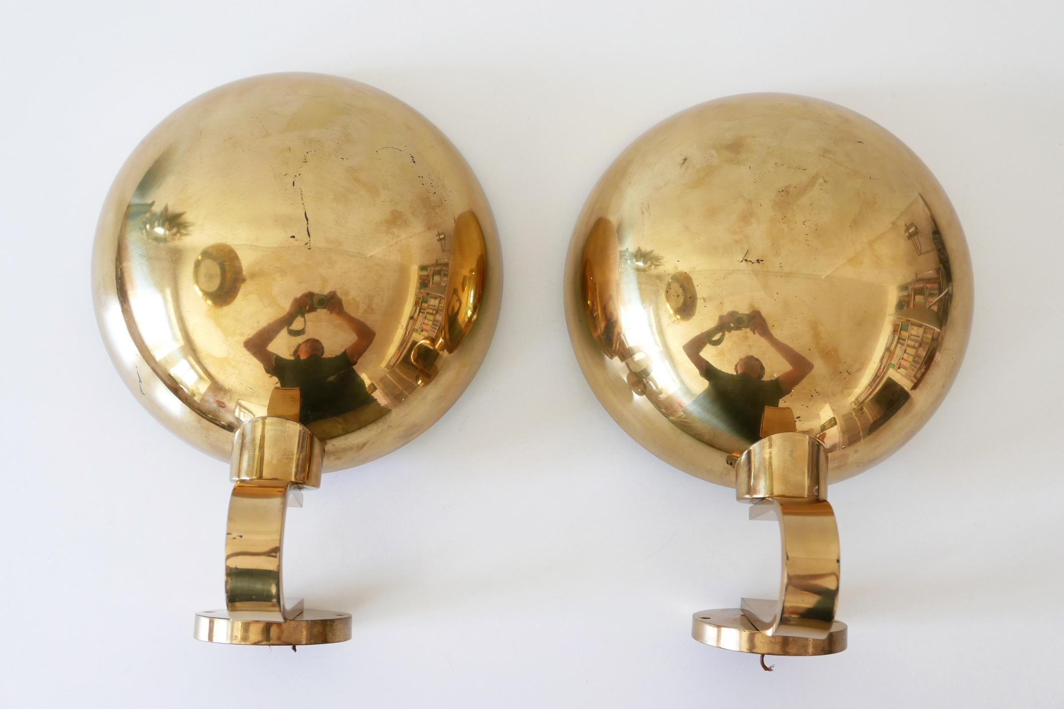 Set of Two Brass Wall Lamps or Sconces by Florian Schulz, 1970s, Germany 9