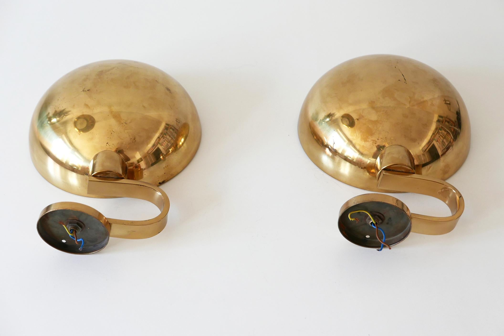 Set of Two Brass Wall Lamps or Sconces by Florian Schulz, 1970s, Germany 10