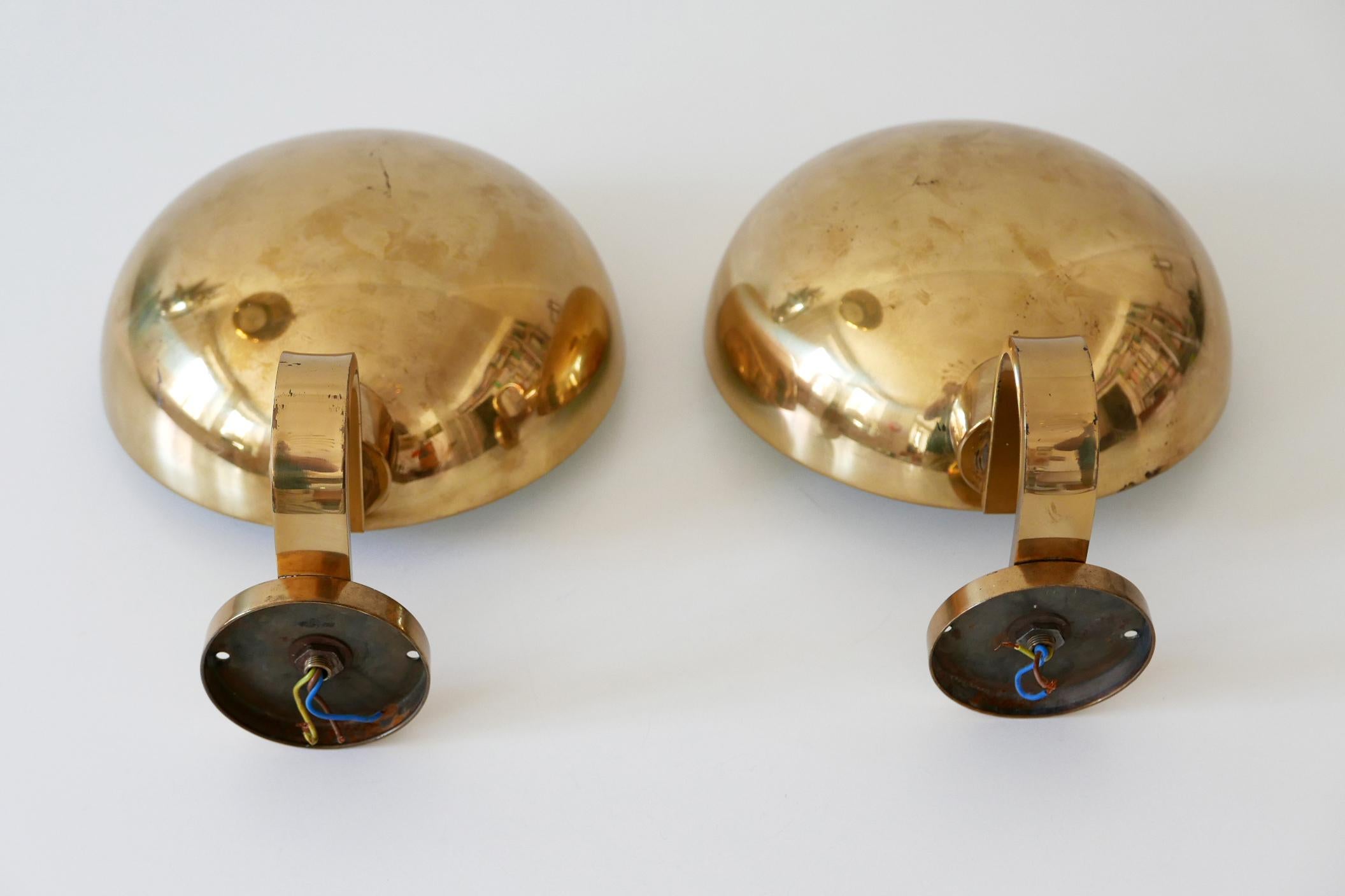 Set of Two Brass Wall Lamps or Sconces by Florian Schulz, 1970s, Germany 11