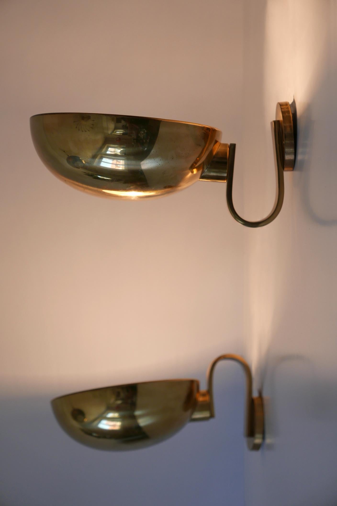 Set of Two Brass Wall Lamps or Sconces by Florian Schulz, 1970s, Germany In Good Condition In Munich, DE