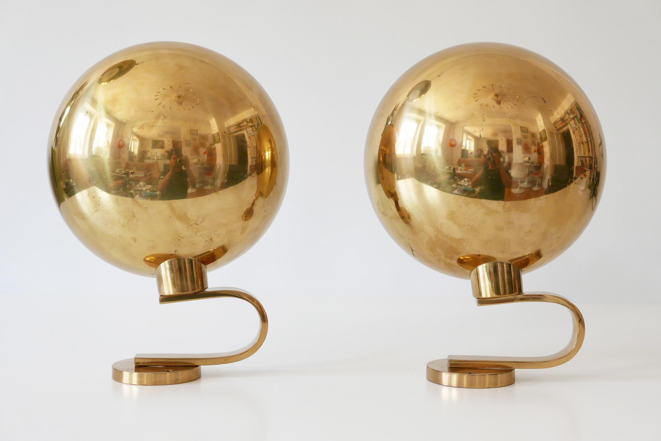 Late 20th Century Set of Two Brass Wall Lamps or Sconces by Florian Schulz, 1970s, Germany