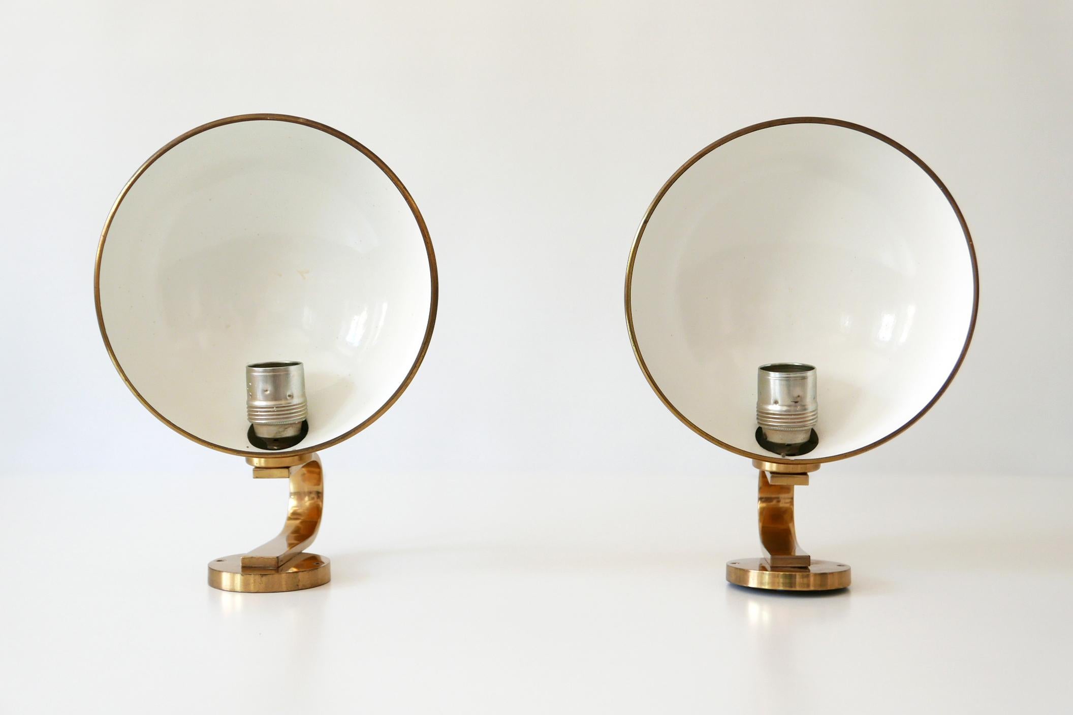 Set of Two Brass Wall Lamps or Sconces by Florian Schulz, 1970s, Germany 1