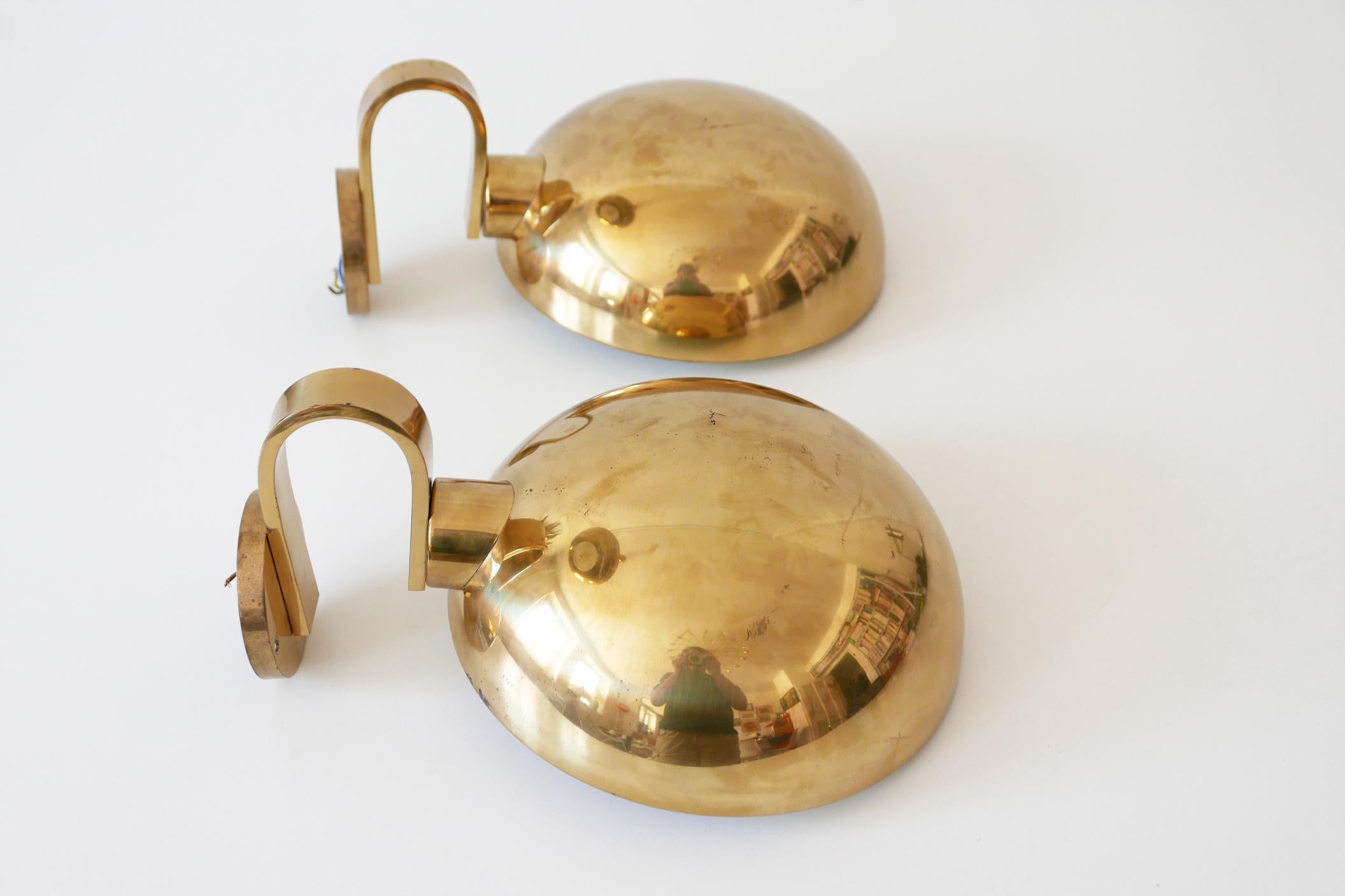 Set of Two Brass Wall Lamps or Sconces by Florian Schulz, 1970s, Germany 2