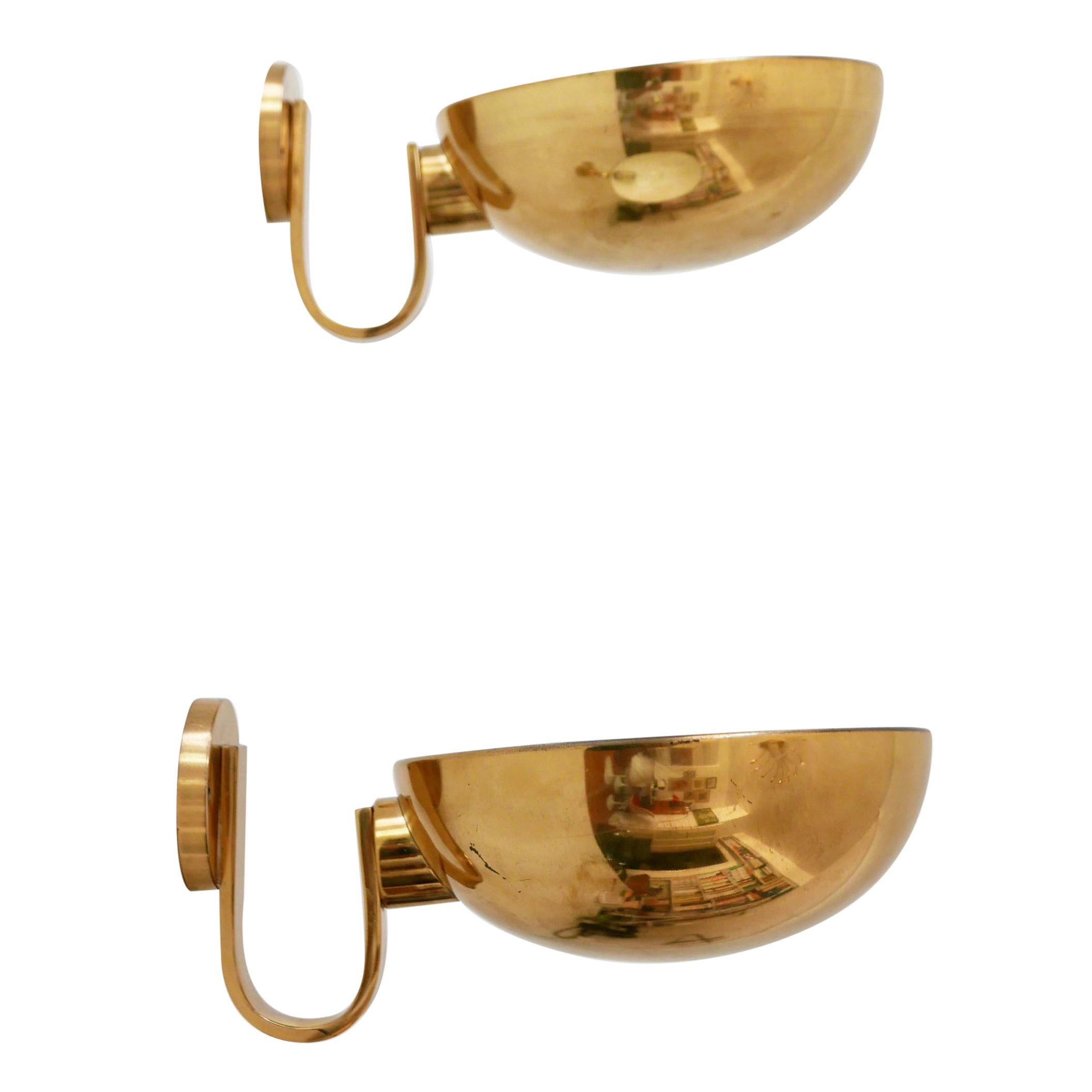 Set of Two Brass Wall Lamps or Sconces by Florian Schulz, 1970s, Germany