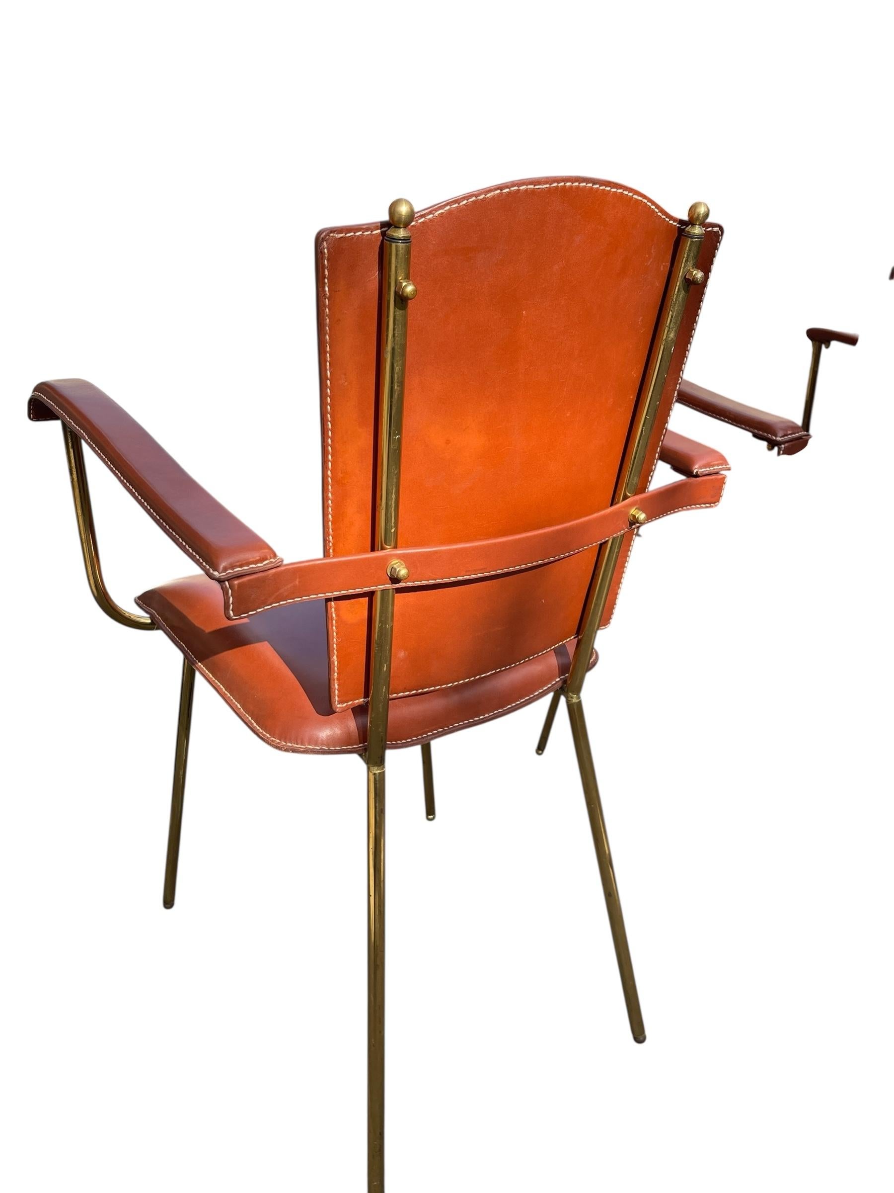 SEt of two bridge armchairs by Jacques Adnet For Sale 1