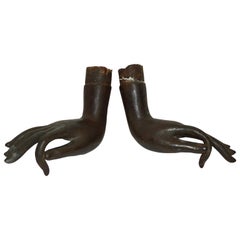 Set of Two Bronze Buddha Hands
