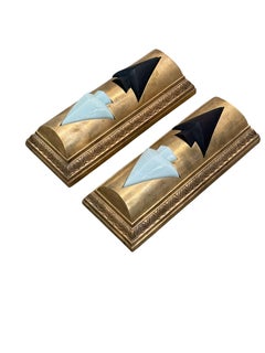 Set of Two Bronze Elevator Indicator Lights