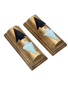 Set of Two Bronze Elevator Indicator Lights