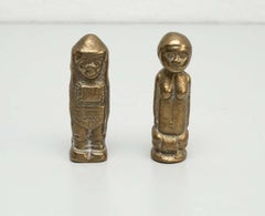 Set of Two Bronze Figures, Circa 1960