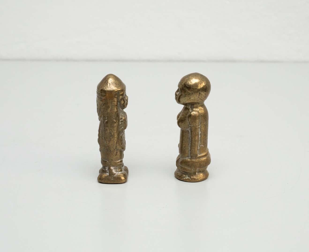 Mid-20th Century Set of Two Bronze Figures, Circa 1960 For Sale