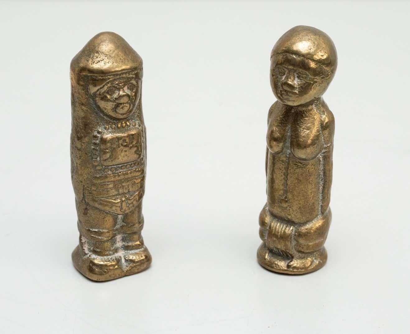 Espagnol Ensemble de deux figurines en bronze - Espagne, vers 1960 en vente