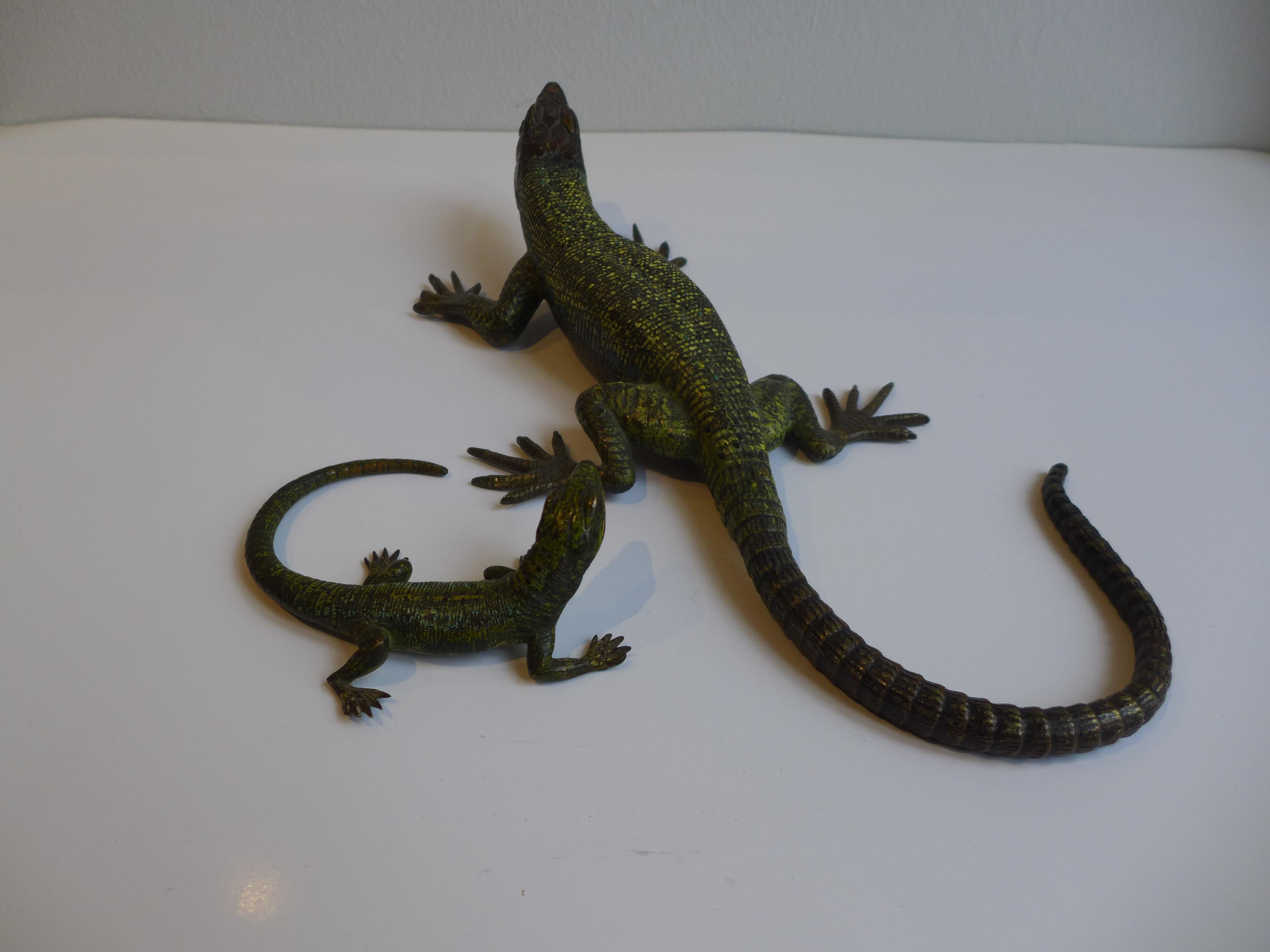 Set of Two Bronze Lizards by Bergmann (Wiener Bronze) circa 1910 (Jugendstil) im Angebot