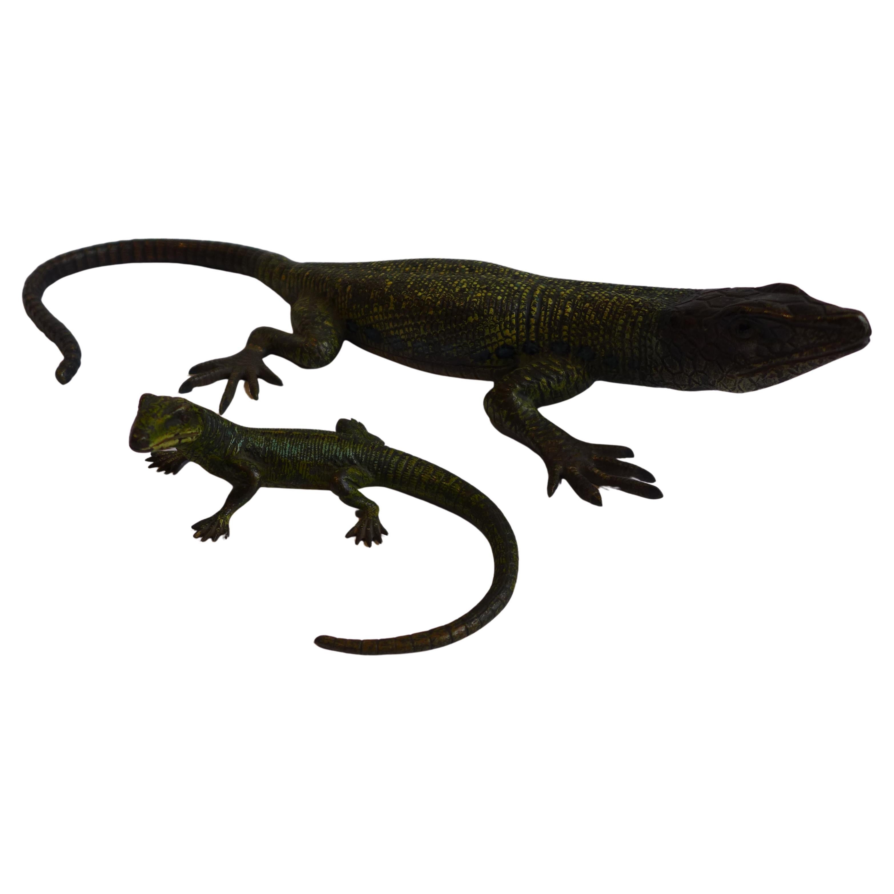 Set of Two Bronze Lizards by Bergmann (Wiener Bronze) circa 1910