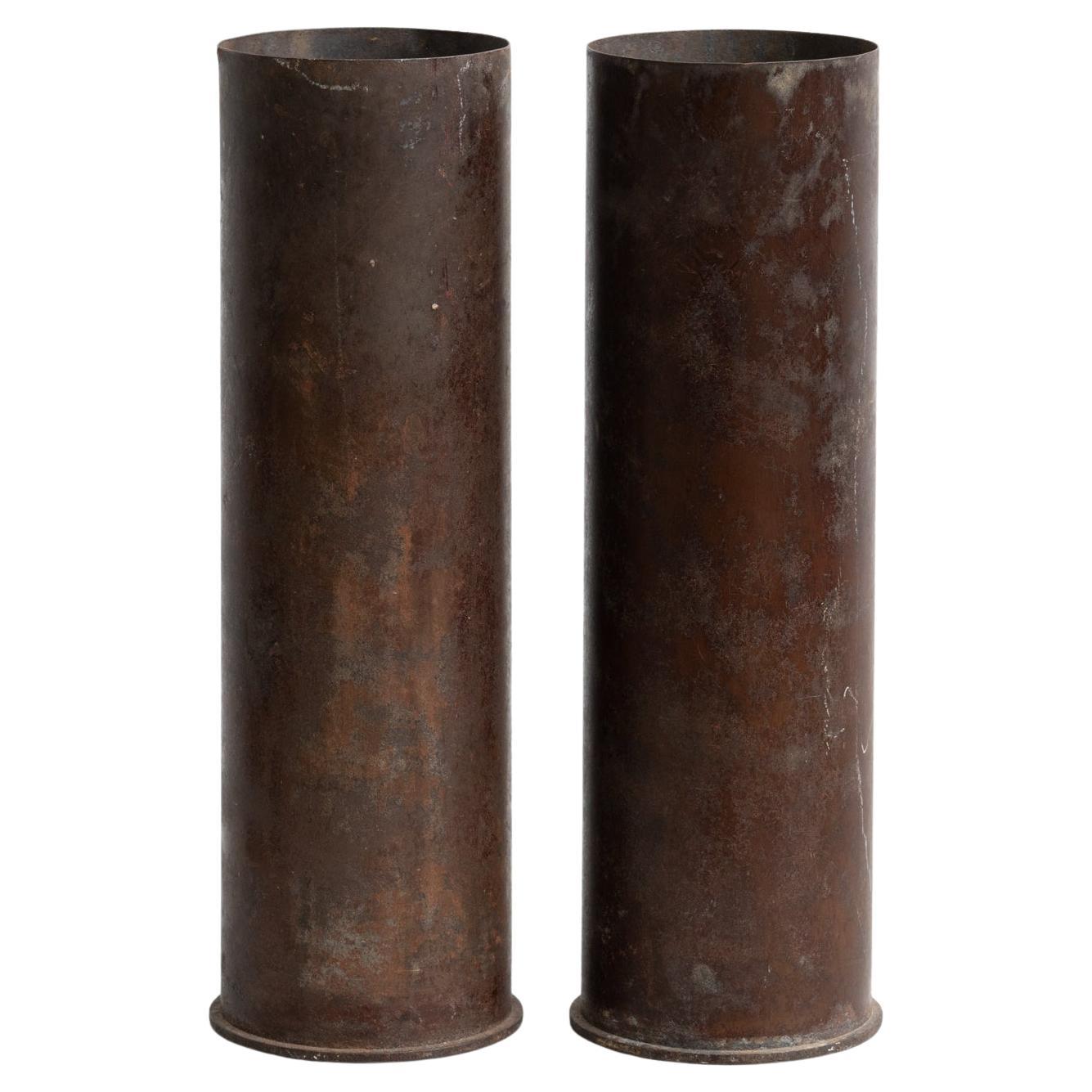 Set aus zwei Bronze-Mortarenkappen, um 1930