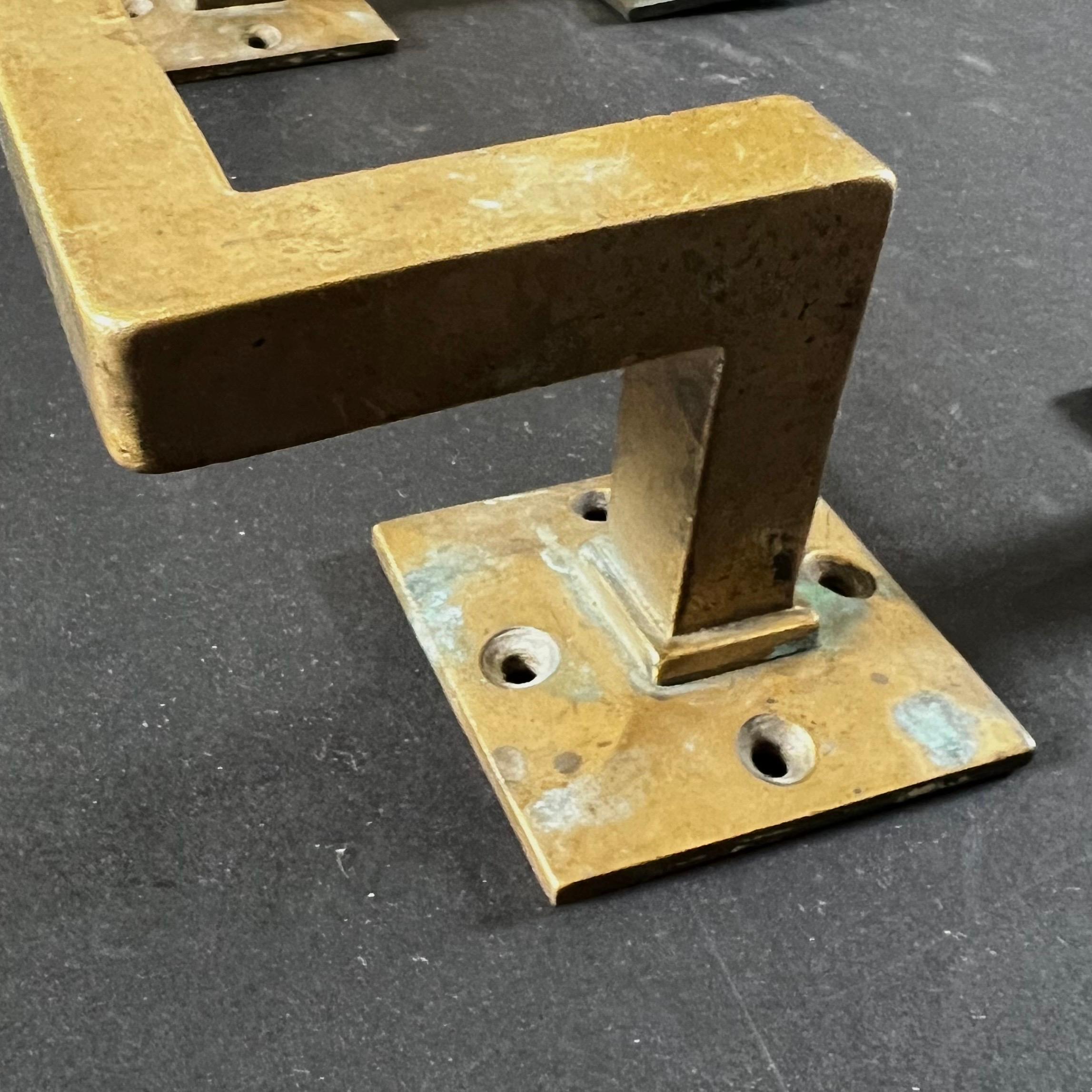 20th Century Set of Two Bronze Push and Pull Door Handles, Denmark For Sale