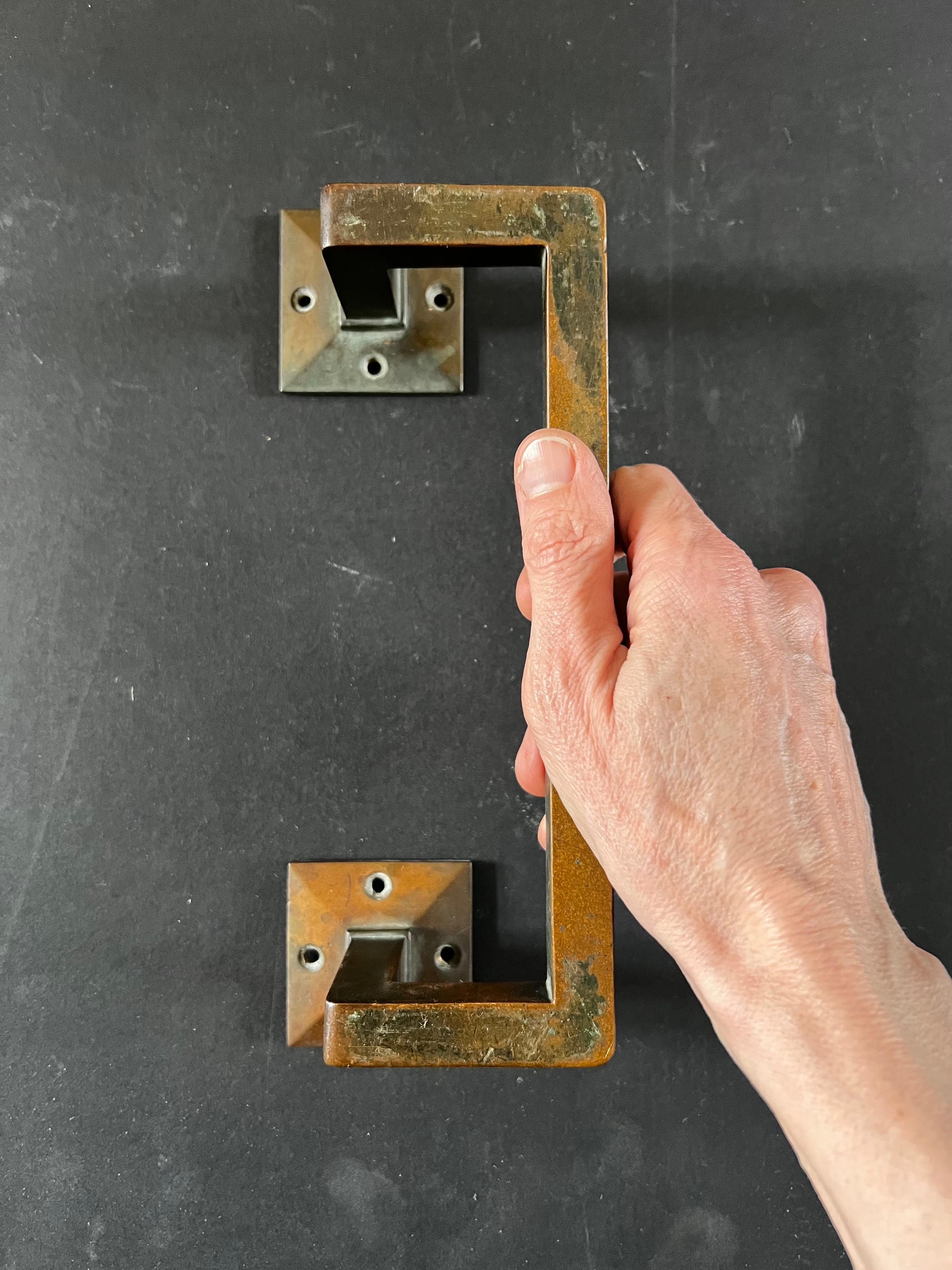 Set of Two Bronze Push and Pull Door Handles, Denmark For Sale 3