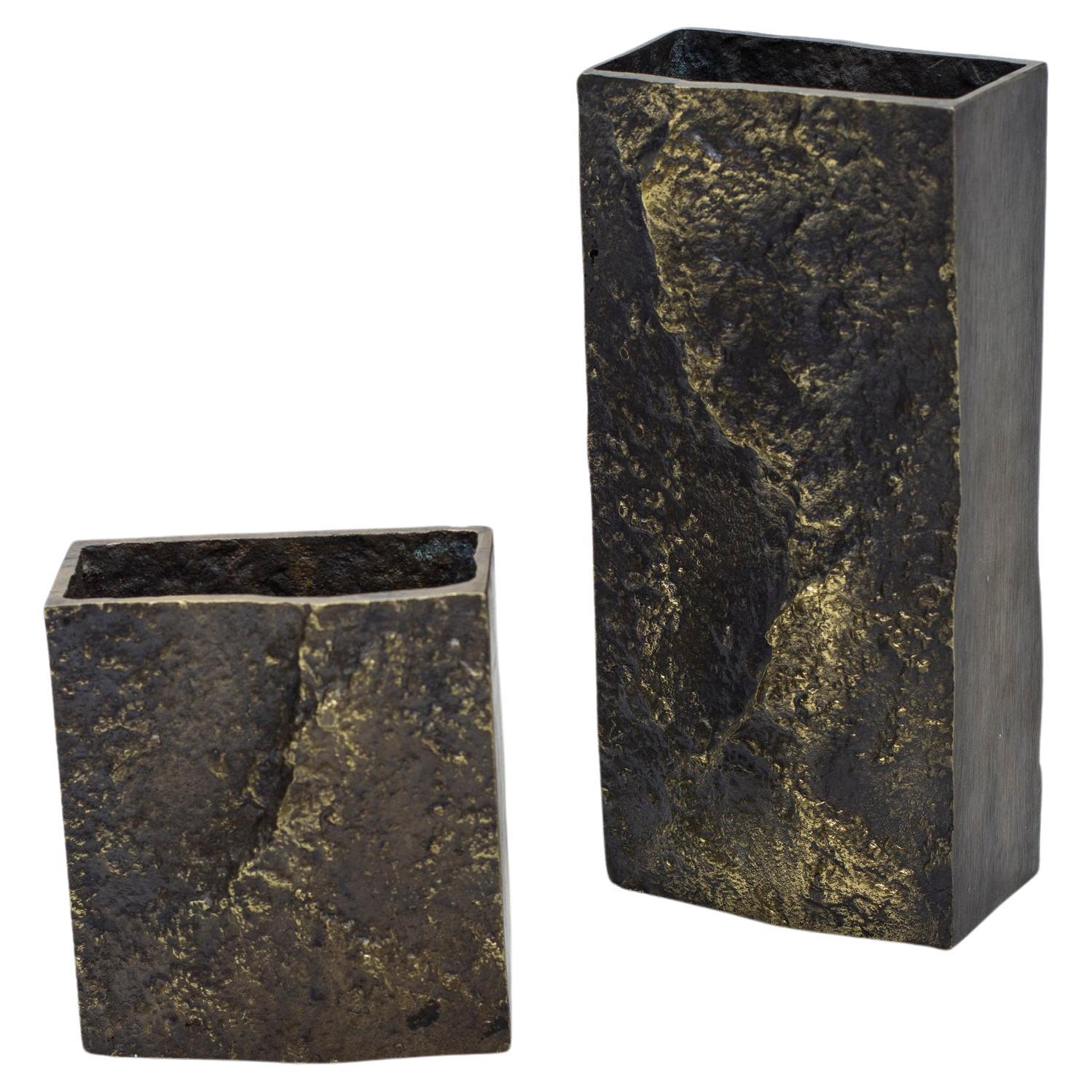 Ensemble de deux vases en bronze de Kaj Blomqvist, Finlande, années 1960 en vente