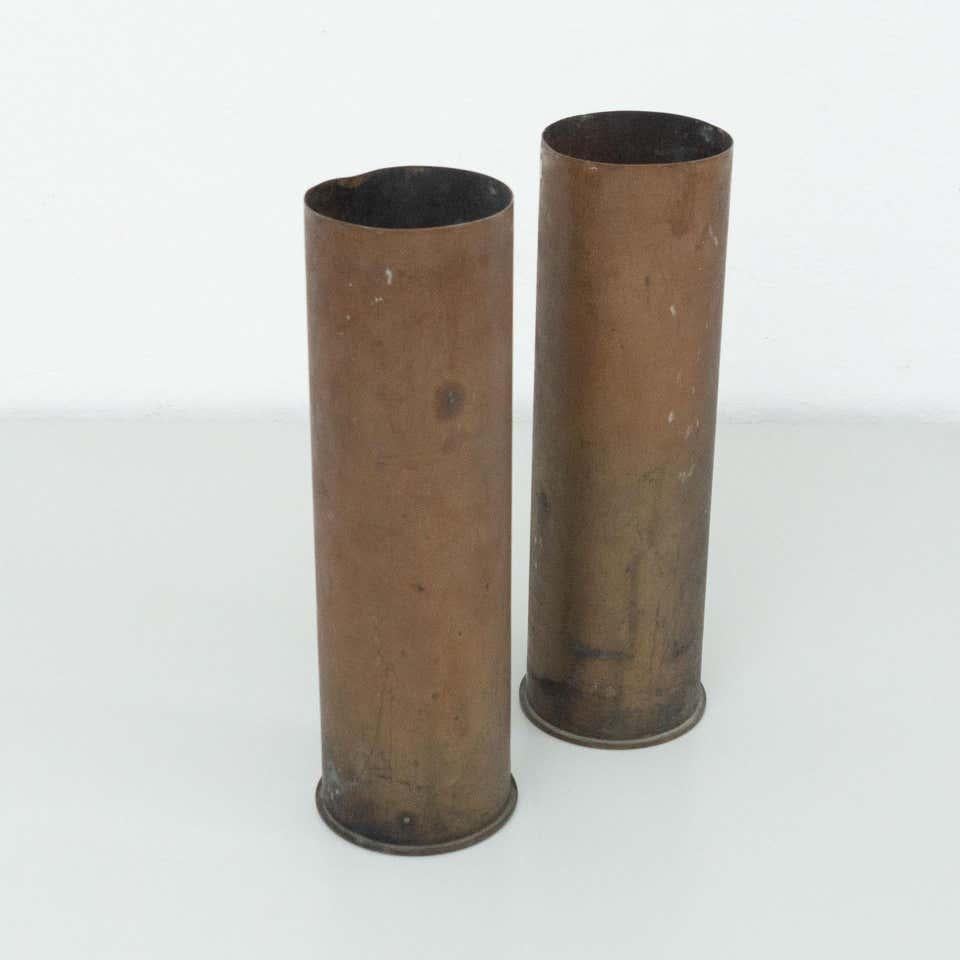 Mid-Century Modern Set of Two Bronze Vases, circa 1930 For Sale