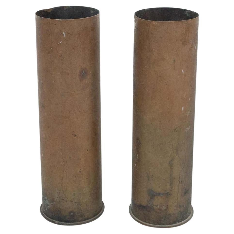 Set of Two Bronze Vases, circa 1930 For Sale