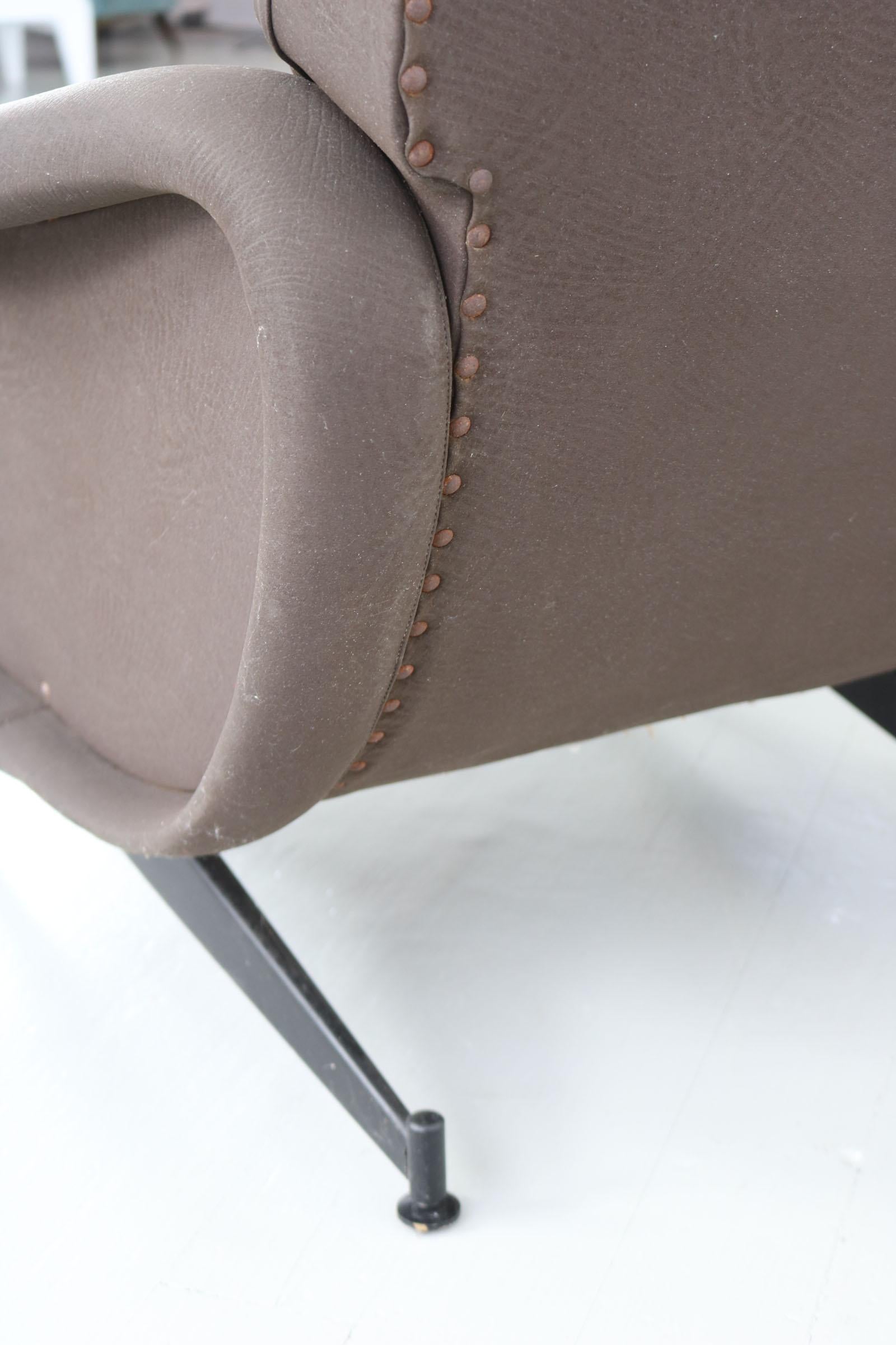 Ensemble de deux fauteuils Brown à la manière de Marco Zanuso, Ladychairs, Italie en vente 7
