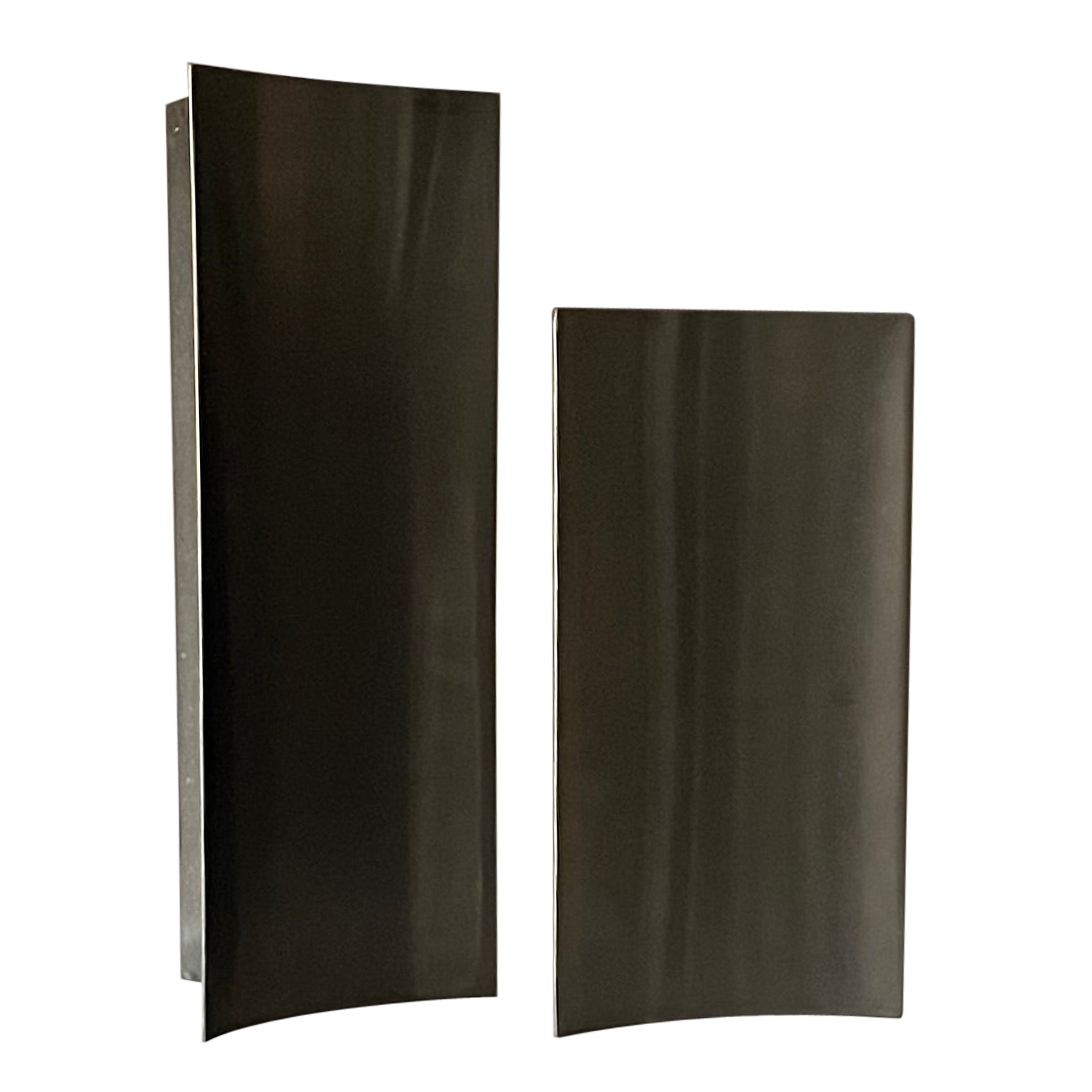 Set of two brushed steel vases by Morbelli