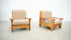 Set of two brutalist lounge chairs