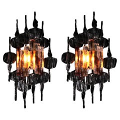Set of two Brutalist wall lamp by Tom Ahlstrom & Hans Ehrlich, Sweden 1960s