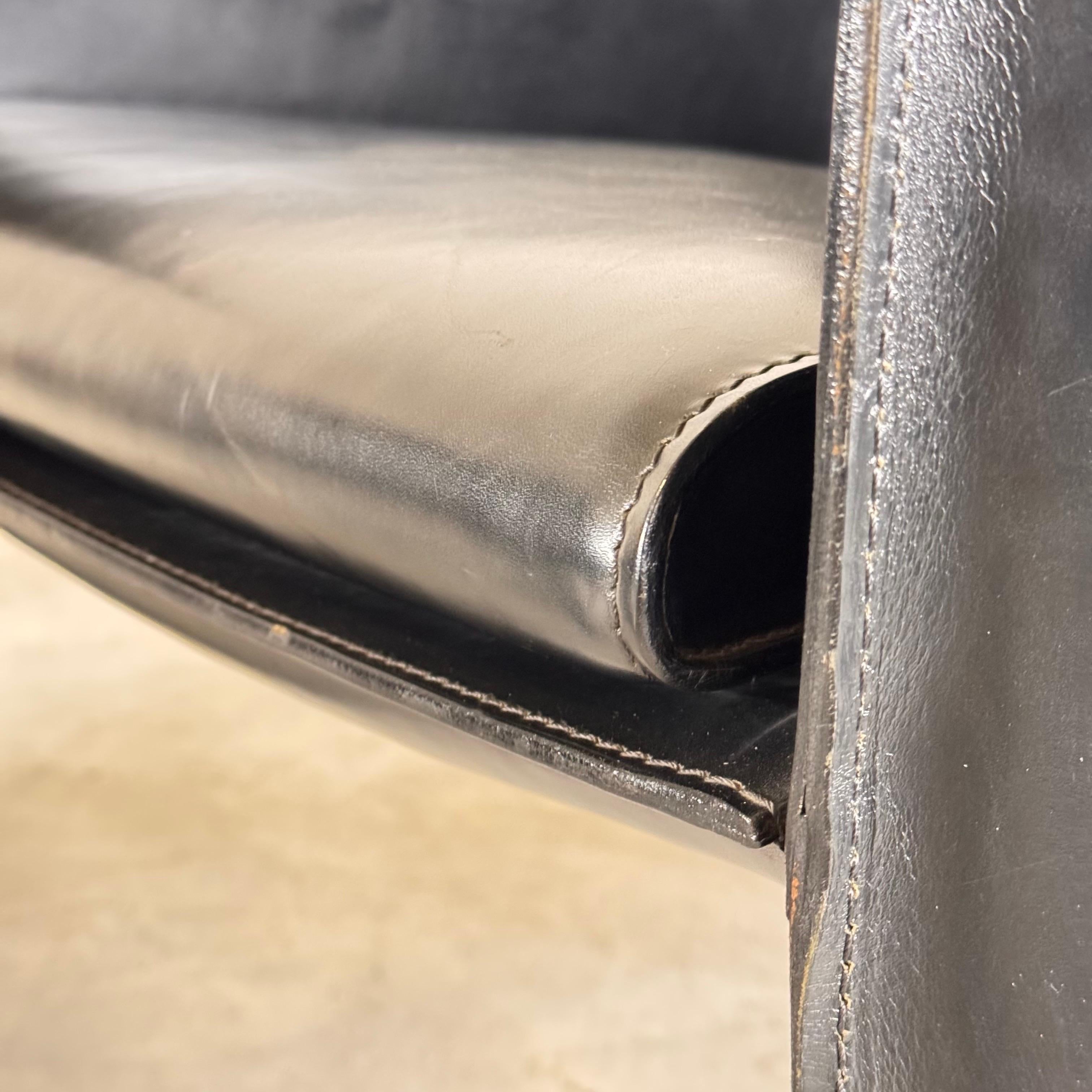 Metal Set of Two Cab 414 Lounge Chairs by Mario Bellini for Cassina, 1978