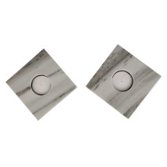 Satz von 2 Calacatta Italienisch Marmor Kerzenhalter Design Muttertag Geschenk Spanien