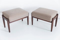 Ensemble de deux tabourets vintage en bouclette de chameau, Edmund Homa, années 1960