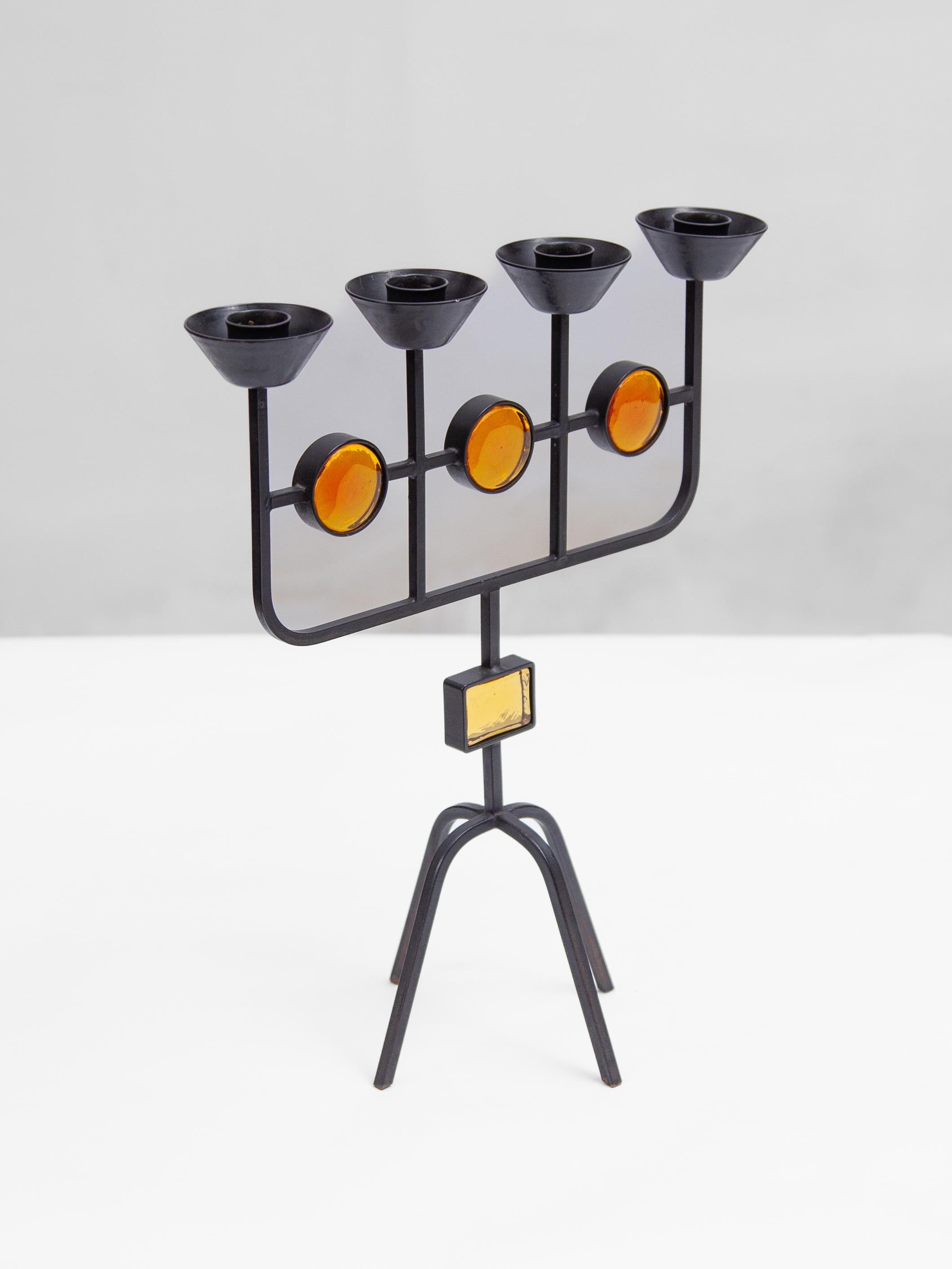 Scandinavian Modern Set Of Two Candelabras designed by Eik Hogland, Sweden For Sale
