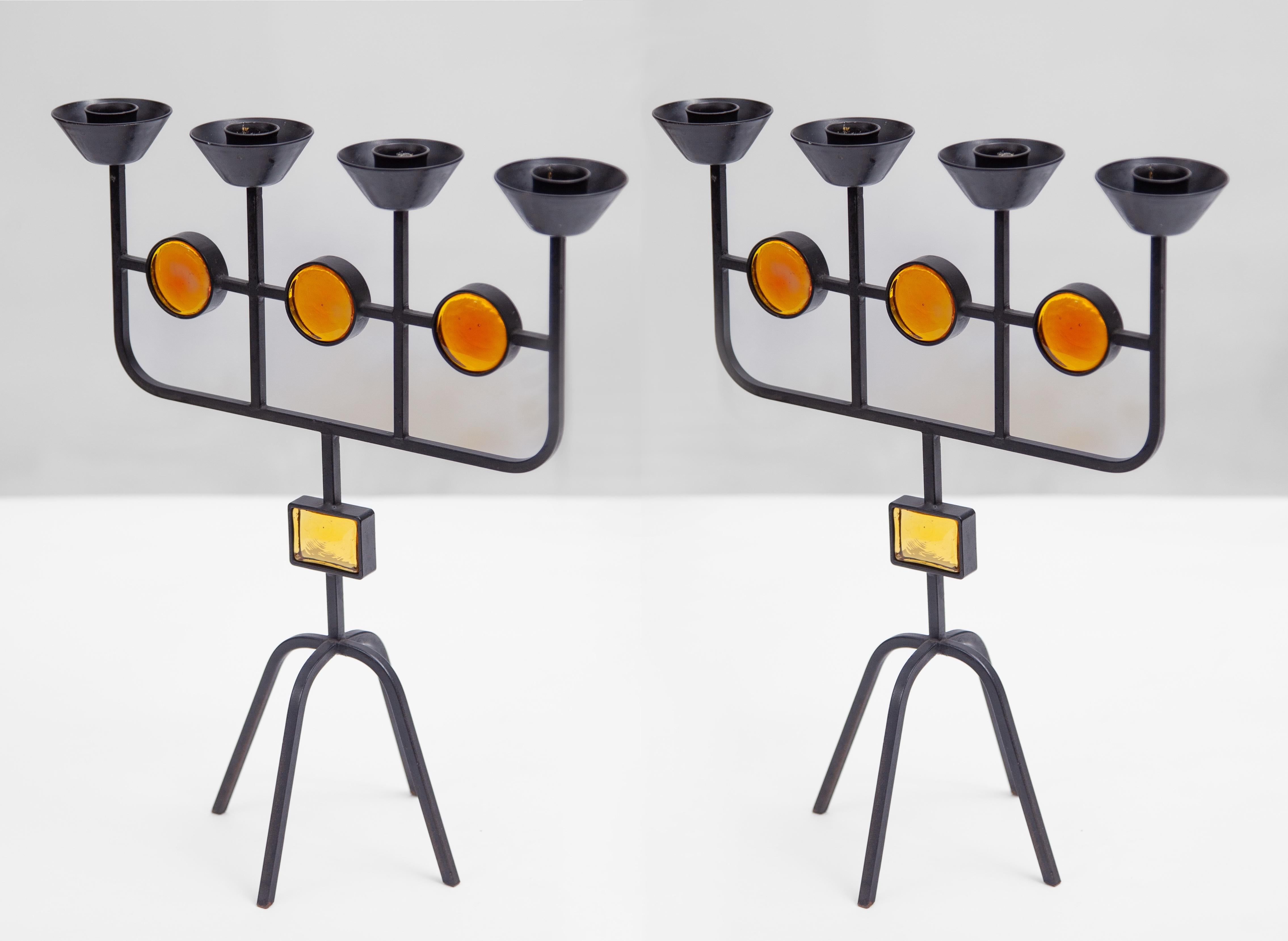Hand-Crafted Set Of Two Candelabras designed by Eik Hogland, Sweden For Sale
