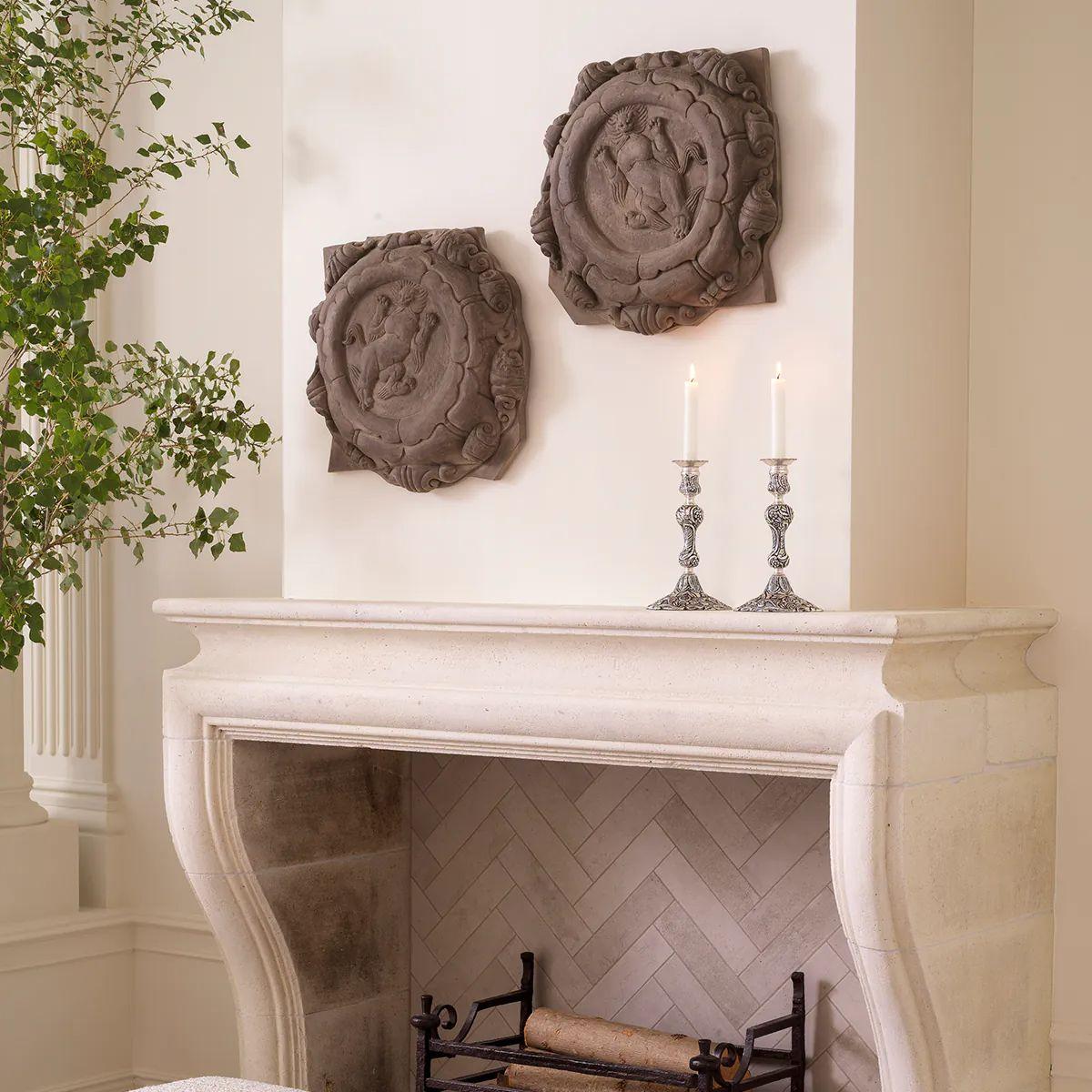 Zweier-Set Kerzenhalter - versilbert (Französisch) im Angebot