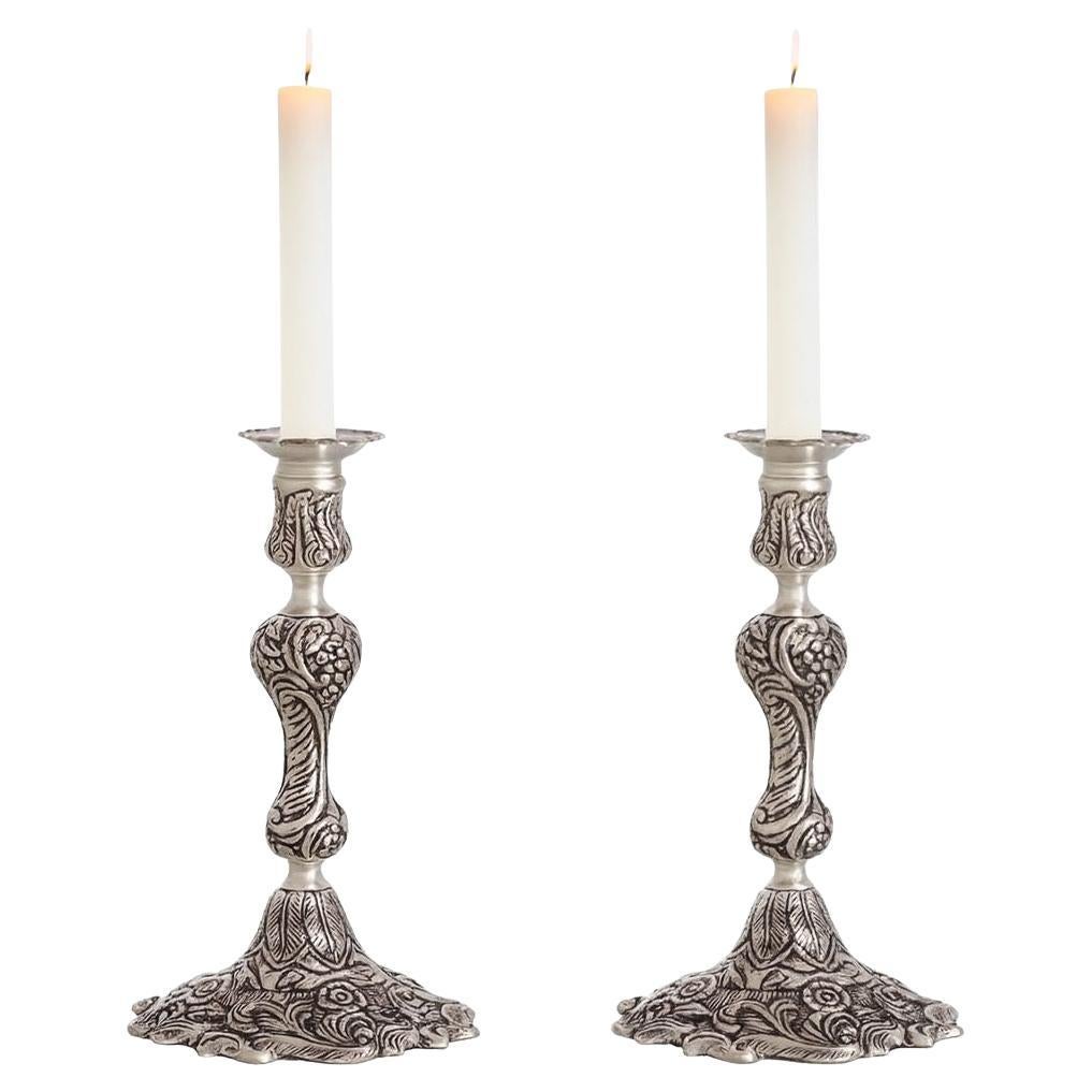 Set di due portacandele - Placcati in argento