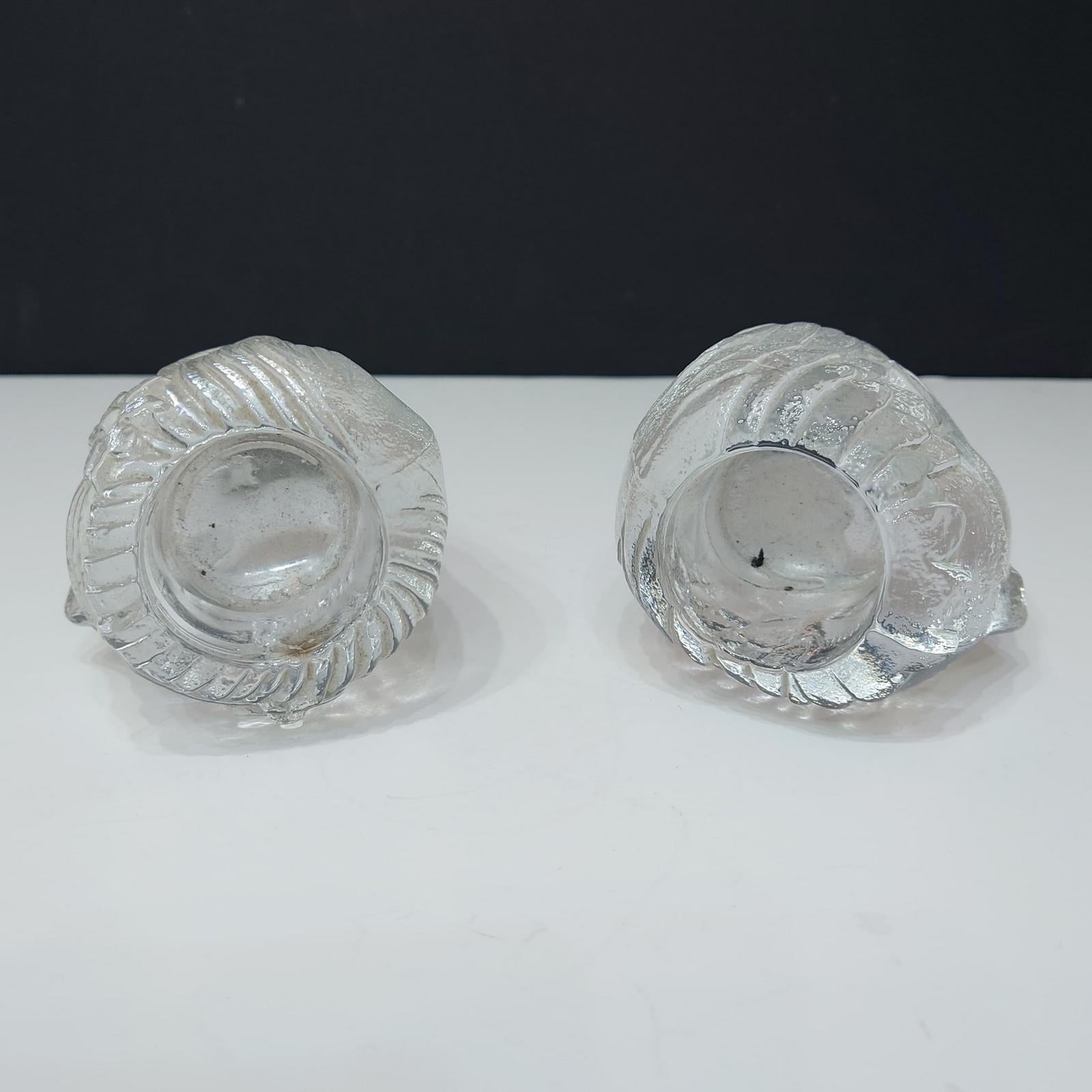 Glass Set of Two Candle Holders Designed by Bertil Vallien for Kosta Boda in the 1960s For Sale
