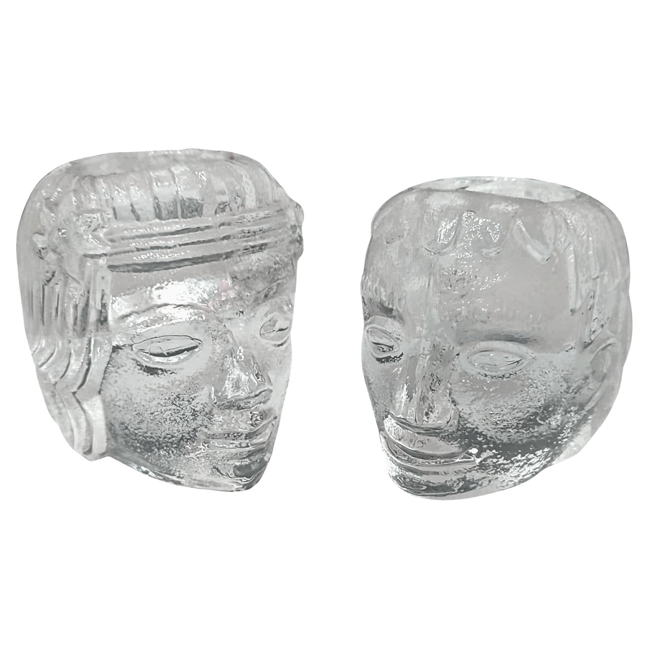 Set of Two Candle Holders Designed by Bertil Vallien for Kosta Boda in the 1960s For Sale 2