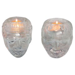 Set of Two Candle Holders Designed by Bertil Vallien for Kosta Boda in the 1960s