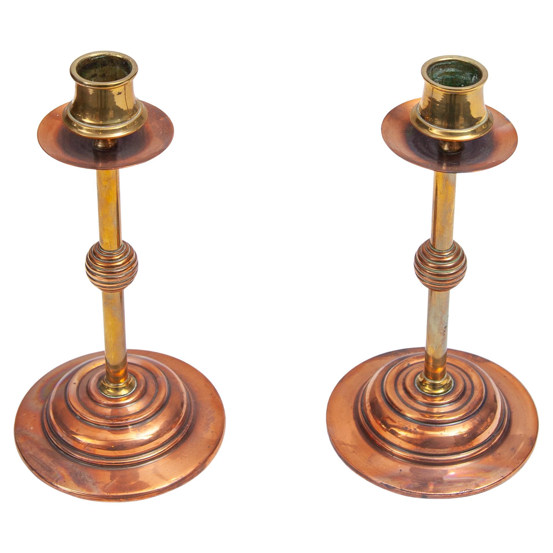 Set of Two Candlesticks Arts and Crafts, 1900, England