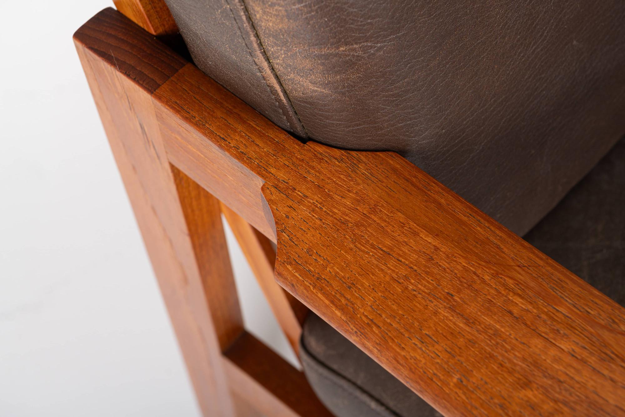 Set of two Capella Easy Chairs with Ottoman by Illum Wikkelsø, Denmark 1950s 4