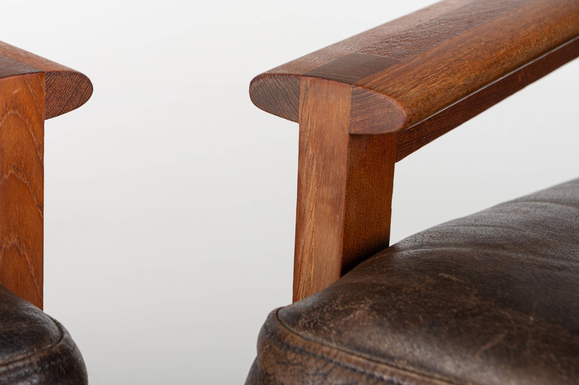 Set of two Capella Easy Chairs with Ottoman by Illum Wikkelsø, Denmark 1950s 5