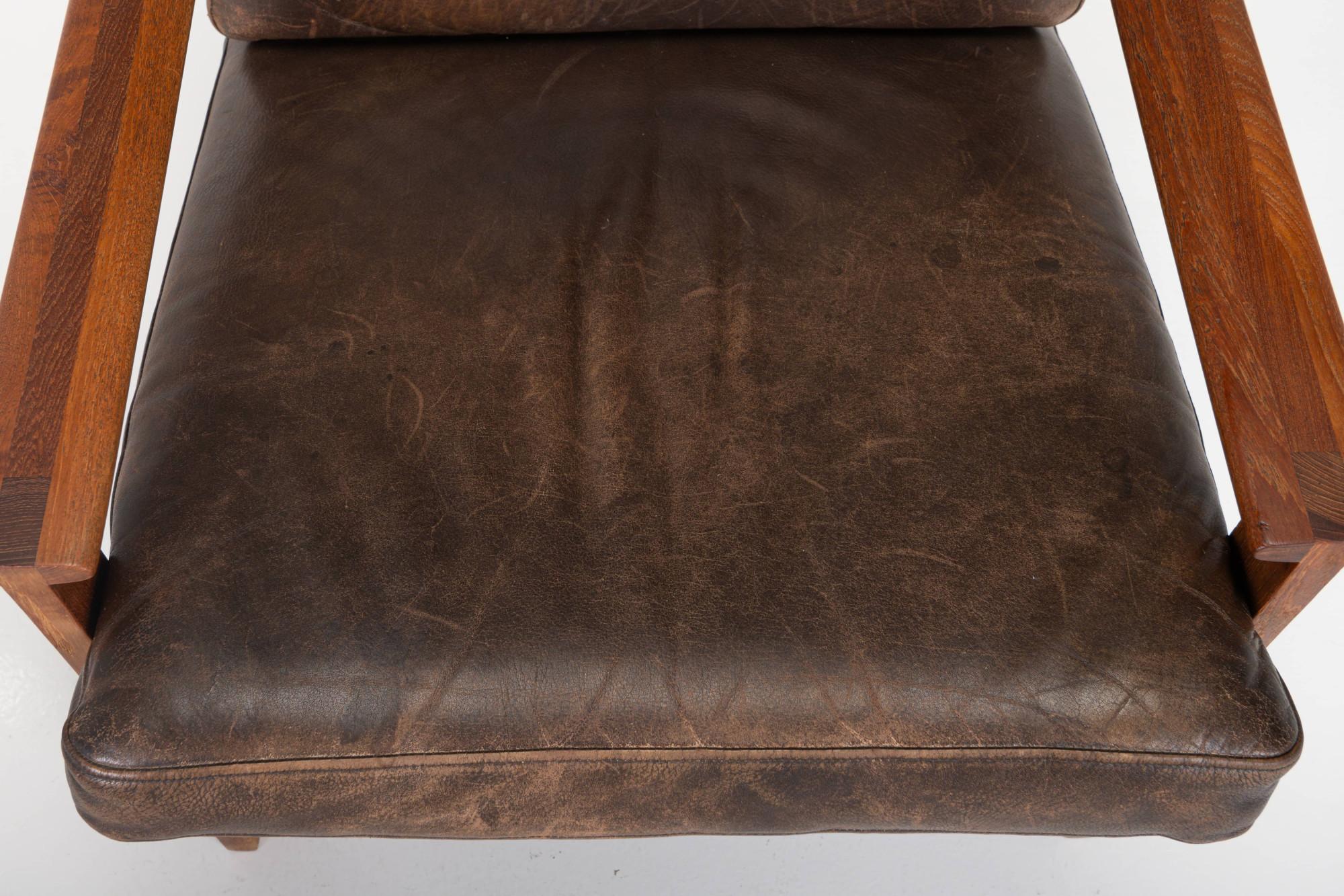 Set of two Capella Easy Chairs with Ottoman by Illum Wikkelsø, Denmark 1950s 9