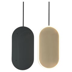 Ensemble de deux miroirs suspendus au plafond Capsula, cadre gris anthracite