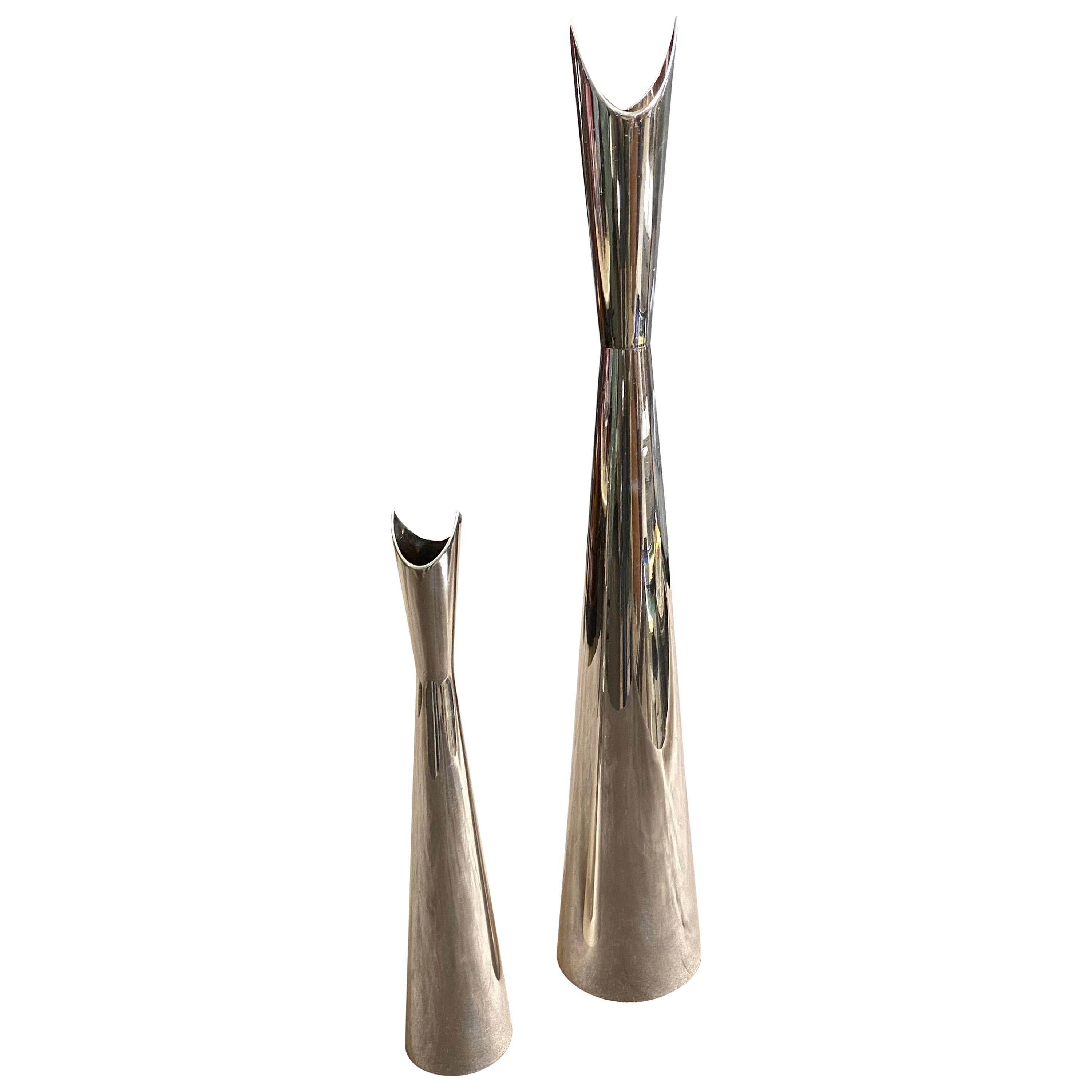 Set of Two Cardinale Vases Designed by Lino Sabattini for Christofle, 1960s