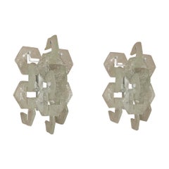 Set of Two Carlo Nason Wall Appliques in Murano Glass for Mazzega, Italy 1970s