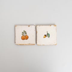 Set of Two Catalan Ceramic Tiles, Hand-Painted, Spain, Circa 1940
