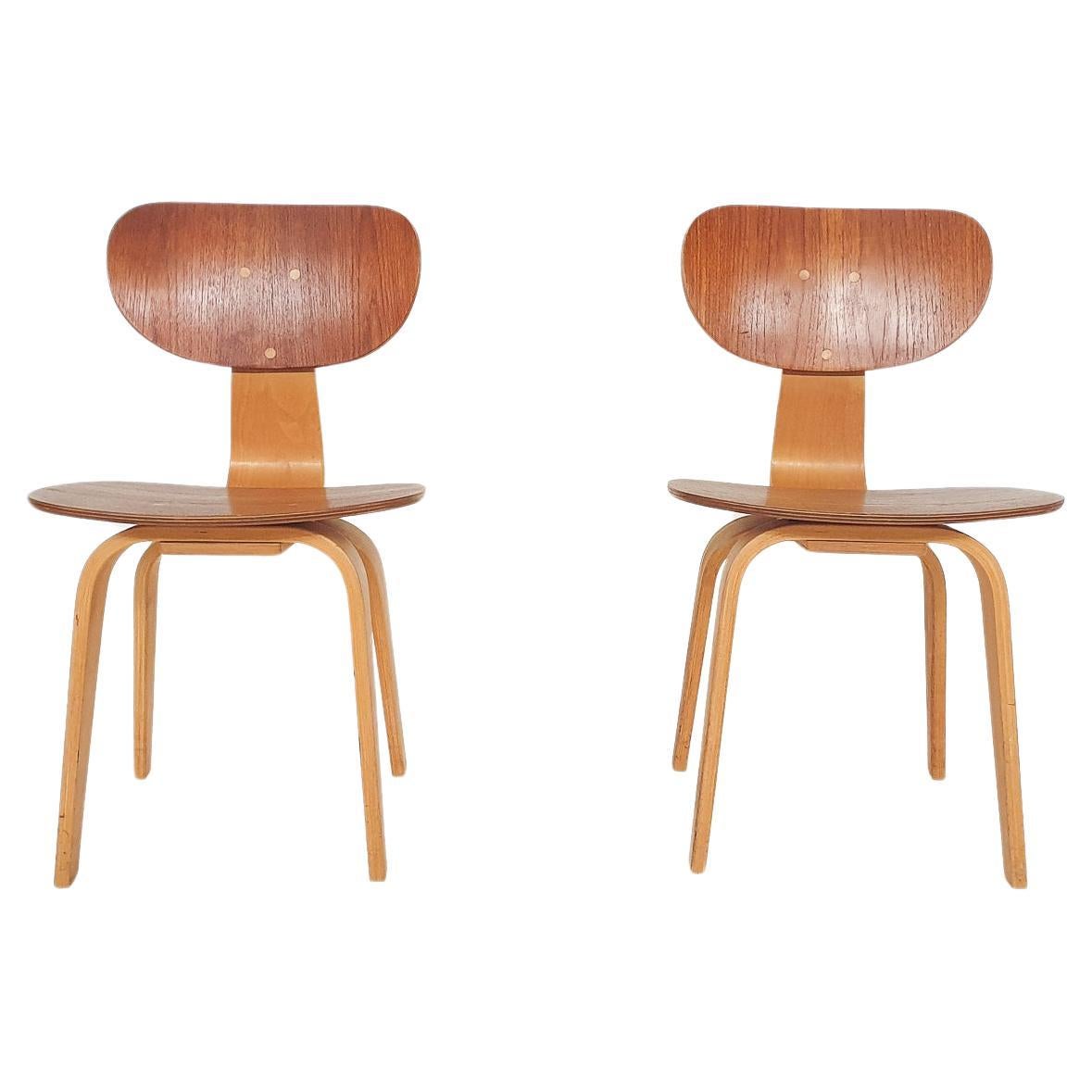 Set of two Cees Braakman for Pastoe SB02 dining chairs, The Netherlands 1952 For Sale