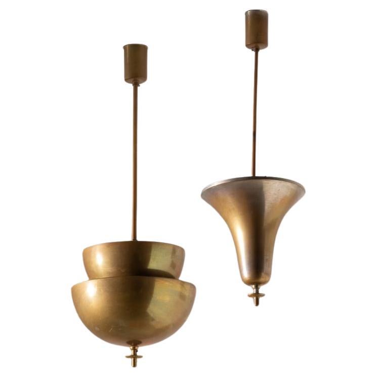 Ceiling Lamps in Brass Set of Two Attributed To Marcello Piacentini For Sale