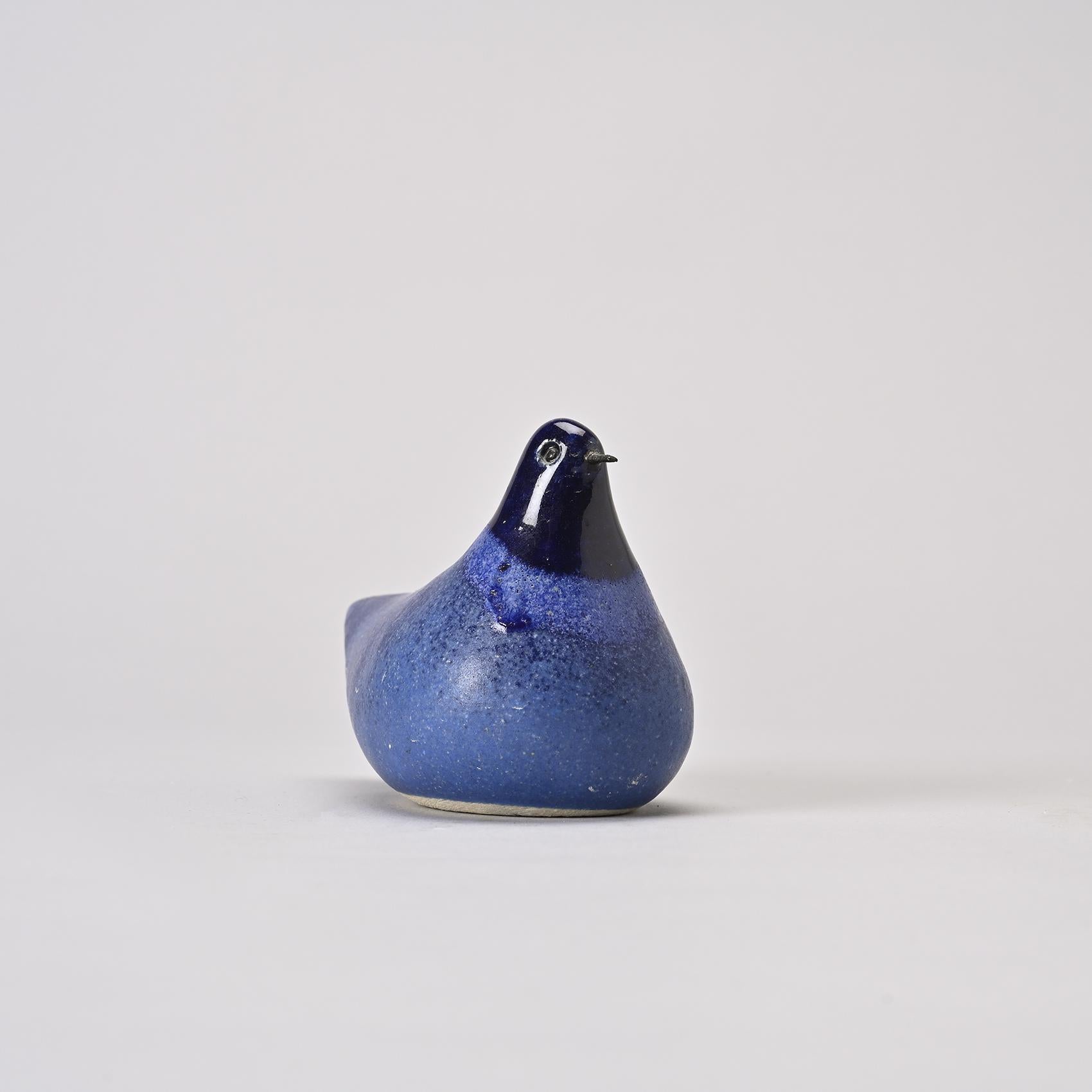 Metallo Set di due uccelli in ceramica di Gérald Olivier, Svizzera, circa 1970 in vendita